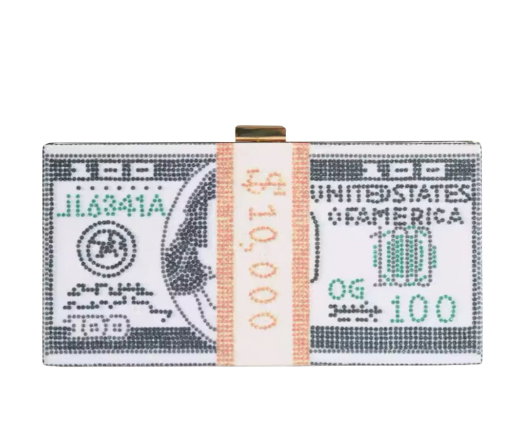 Hundred Dollar Bill Clutch Handbag