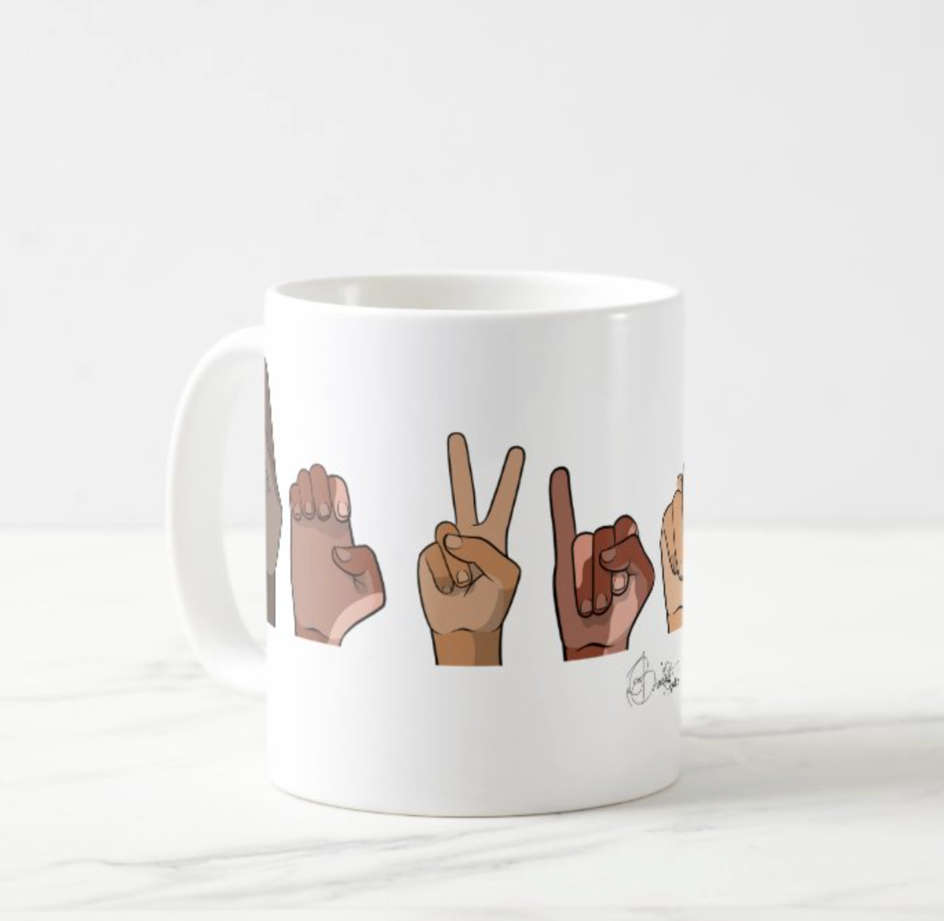 Custom Fingerspelling Name Mug - PREORDER