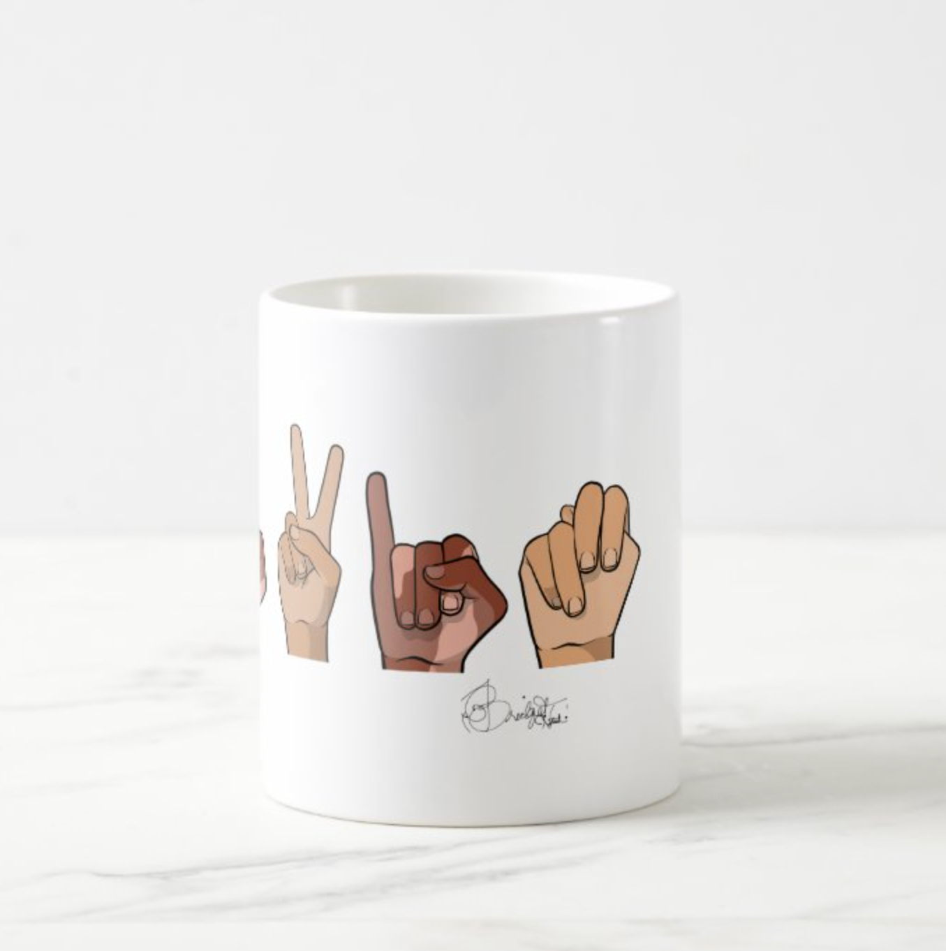 Custom Fingerspelling Name Mug - PREORDER