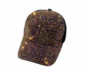 Black cap with gold diamond design (PRE-ORDER)