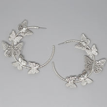 Load image into Gallery viewer, BUTTERFLIES HOOP EARRINGS

