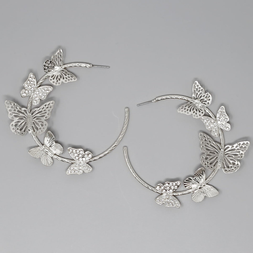 BUTTERFLIES HOOP EARRINGS