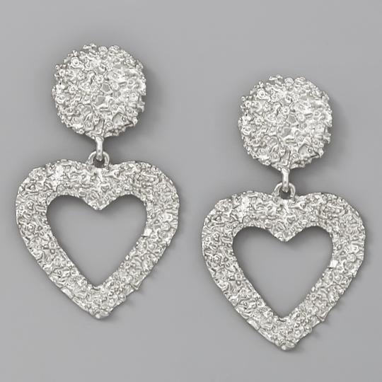 CRUMPLED HEART DROP EARRINGS