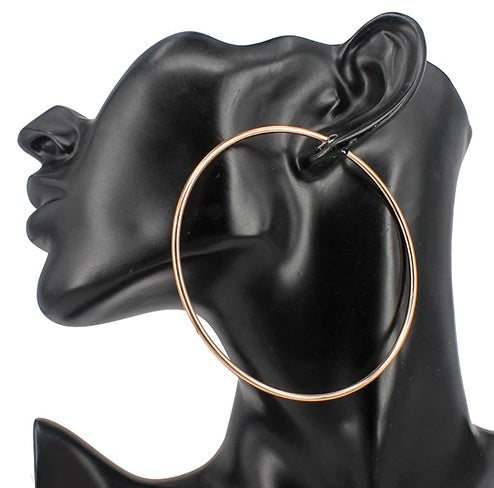 SIMPLE ENDLESS HOOP EARRINGS (80 mm)