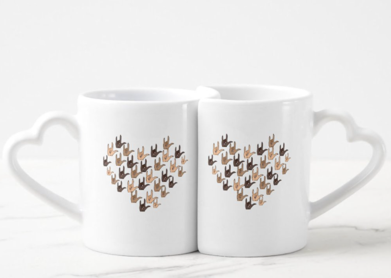 ILY HEART COFFEE MUG SET