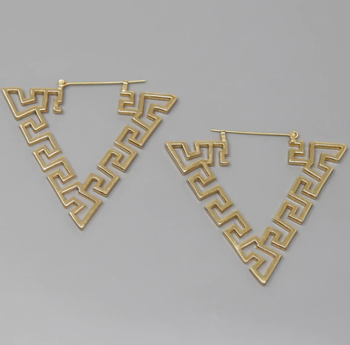 GREEK TRIANGLE HOOP EARRINGS