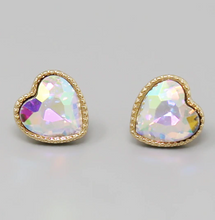 Load image into Gallery viewer, HEART GLASS STUD EARRINGS
