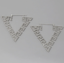 Load image into Gallery viewer, GREEK TRIANGLE HOOP EARRINGS
