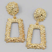 Load image into Gallery viewer, CRUMPLED METAL DROP EARRINGS
